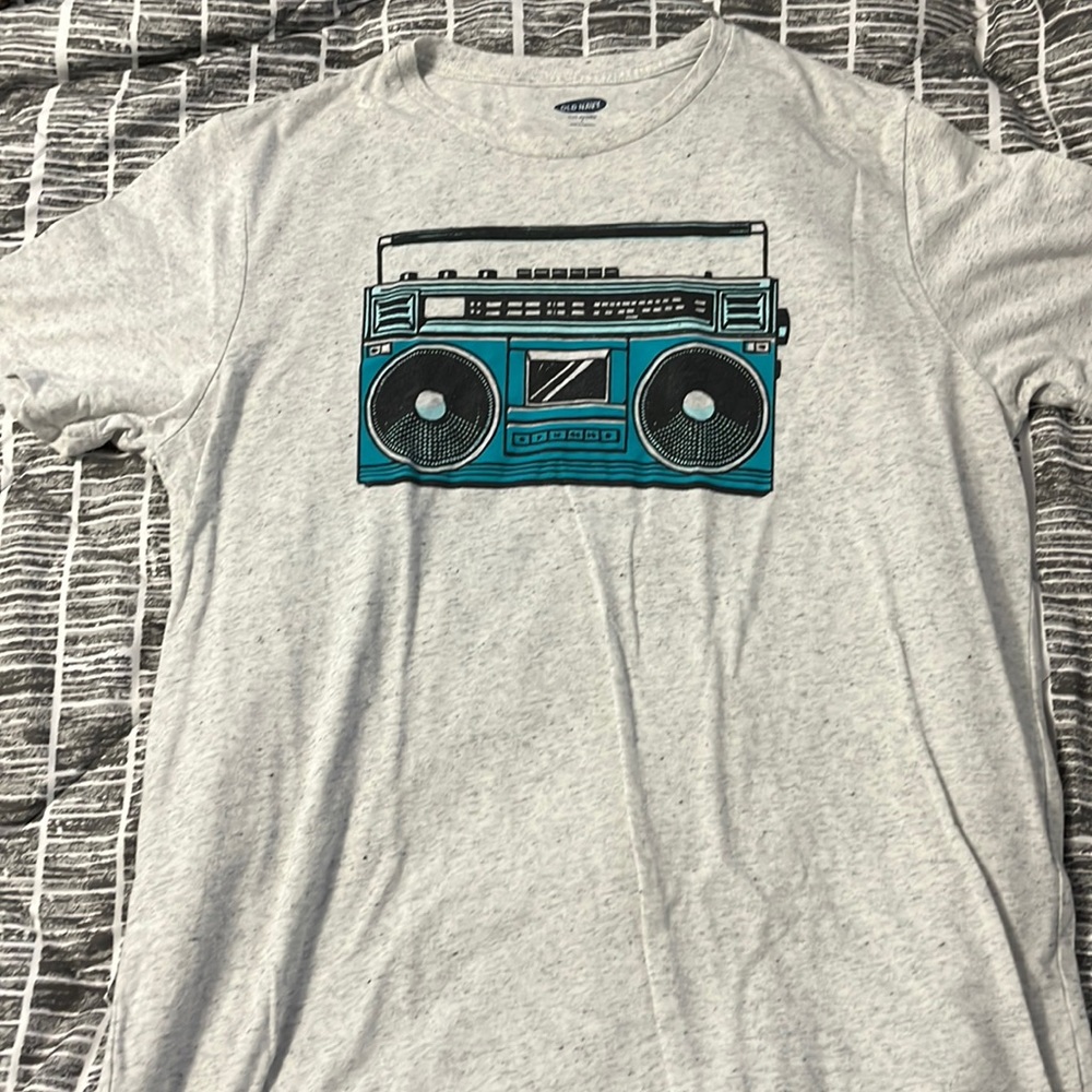 Old navy white boombox t shirt